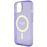 Guess Glitter Gold MagSafe-fodral til iPhone 14 - lilla