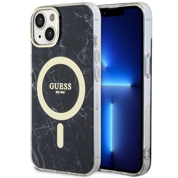 Guess GUHMP14SPCUMAK iPhone 14 6.1" sort/sort hardcase Marble MagSafe