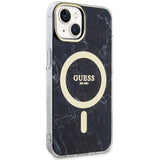 Guess GUHMP14SPCUMAK iPhone 14 6.1" sort/sort hardcase Marble MagSafe