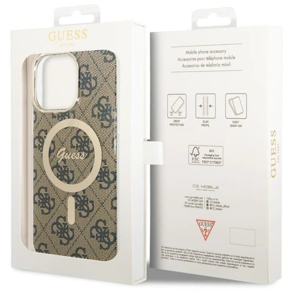 Guess GUHMP14XH4STW iPhone 14 Pro Max 6.7" brun/brun hardcase 4G MagSafe