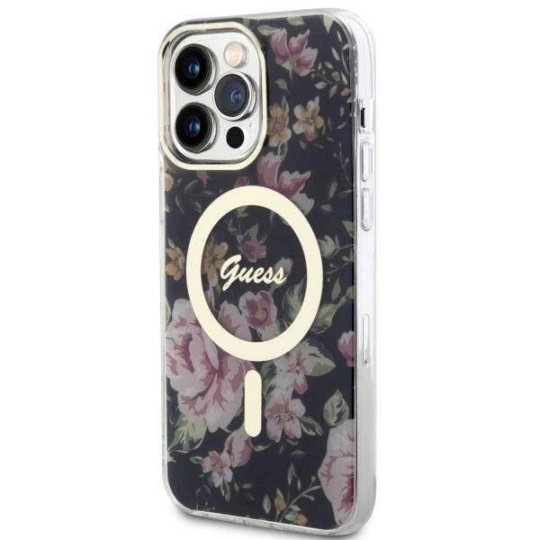 Guess GUHMP14XHCFWSK iPhone 14 Pro Max 6.7" sort/sort hardcase Flower MagSafe