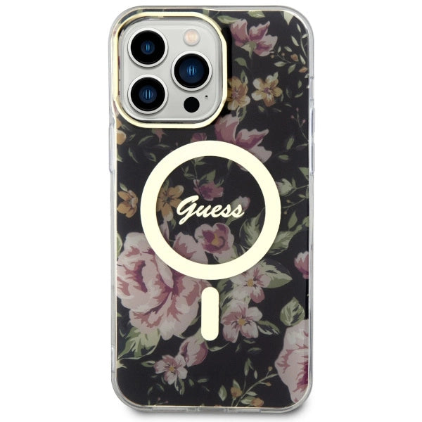 Guess GUHMP14XHCFWSK iPhone 14 Pro Max 6.7" sort/sort hardcase Flower MagSafe