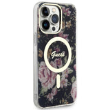 Guess GUHMP14XHCFWSK iPhone 14 Pro Max 6.7" sort/sort hardcase Flower MagSafe