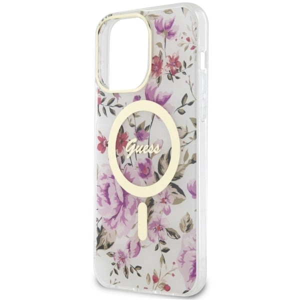 Guess GUHMP14XHCFWST iPhone 14 Pro Max 6.7" gennemsigtige hardcase Flower MagSafe