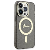 Guess GUHMP14XHCMCGK iPhone 14 Pro Max 6.7" sort/sort hardcase Glitter Gold MagSafe