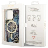 Guess GUHMP14XHLEOPWB iPhone 14 Pro Max 6.7" blå/blå hardcase Leopard MagSafe