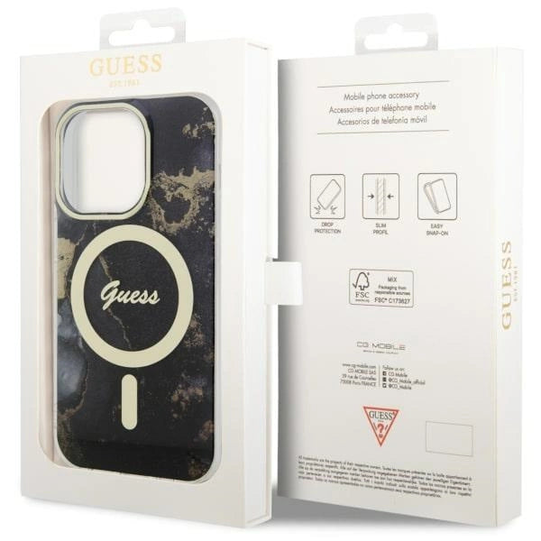 Guess GUHMP14XHTMRSK iPhone 14 Pro Max 6.7" sort/sort hardcase Golden Marble MagSafe