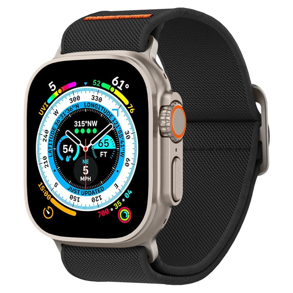Spigen Fit Lite Ultra Strap til Apple Watch 4/5/6/7/8/9/SE/Ultra (42/44/45/49 mm) - sort