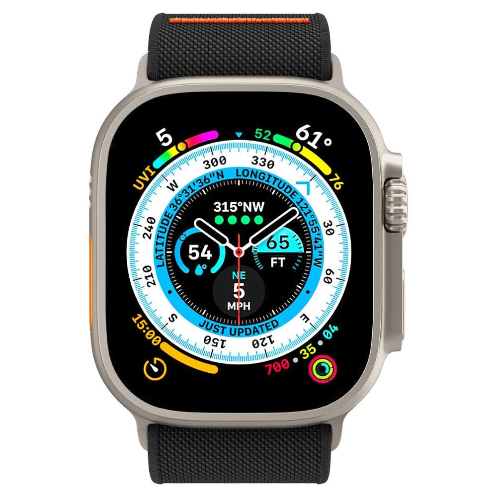Spigen Fit Lite Ultra Strap til Apple Watch 4/5/6/7/8/9/SE/Ultra (42/44/45/49 mm) - sort