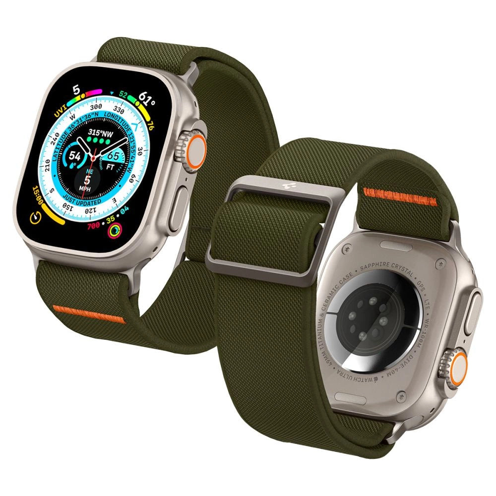Spigen Fit Lite Ultra Strap til Apple Watch 4 / 5 / 6 / 7 / 8 / SE / Ultra (42/44/45/49 mm) - Grøn