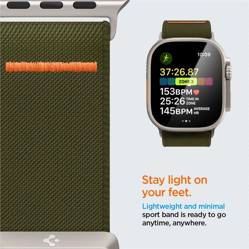 Spigen Fit Lite Ultra Strap til Apple Watch 4 / 5 / 6 / 7 / 8 / SE / Ultra (42/44/45/49 mm) - Grøn