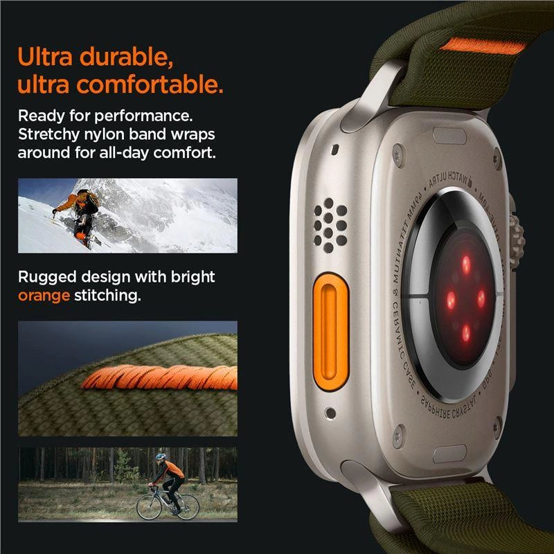 Spigen Fit Lite Ultra Strap til Apple Watch 4 / 5 / 6 / 7 / 8 / SE / Ultra (42/44/45/49 mm) - Grøn