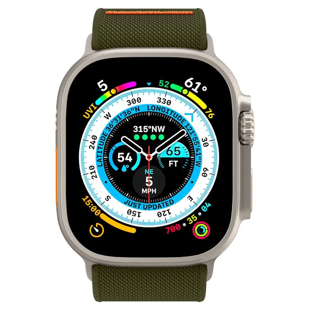 Spigen Fit Lite Ultra Strap til Apple Watch 4 / 5 / 6 / 7 / 8 / SE / Ultra (42/44/45/49 mm) - Grøn