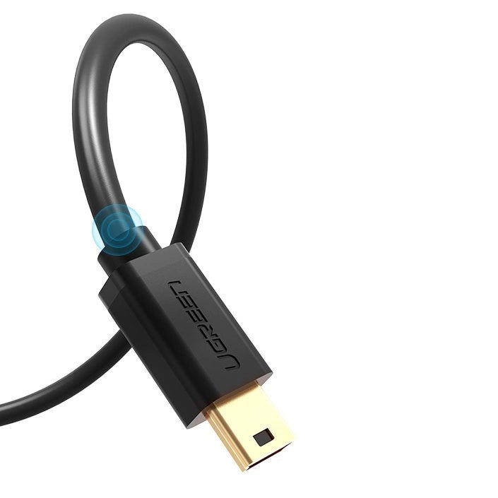 Grøn USB-kabel - mini USB 480 Mbps 1 m sort (US132 10355)