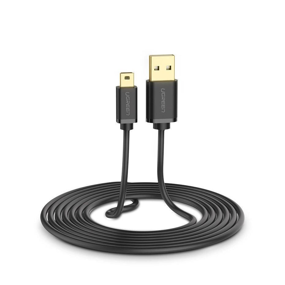 Grøn USB-kabel - mini USB 480 Mbps 1 m sort (US132 10355)
