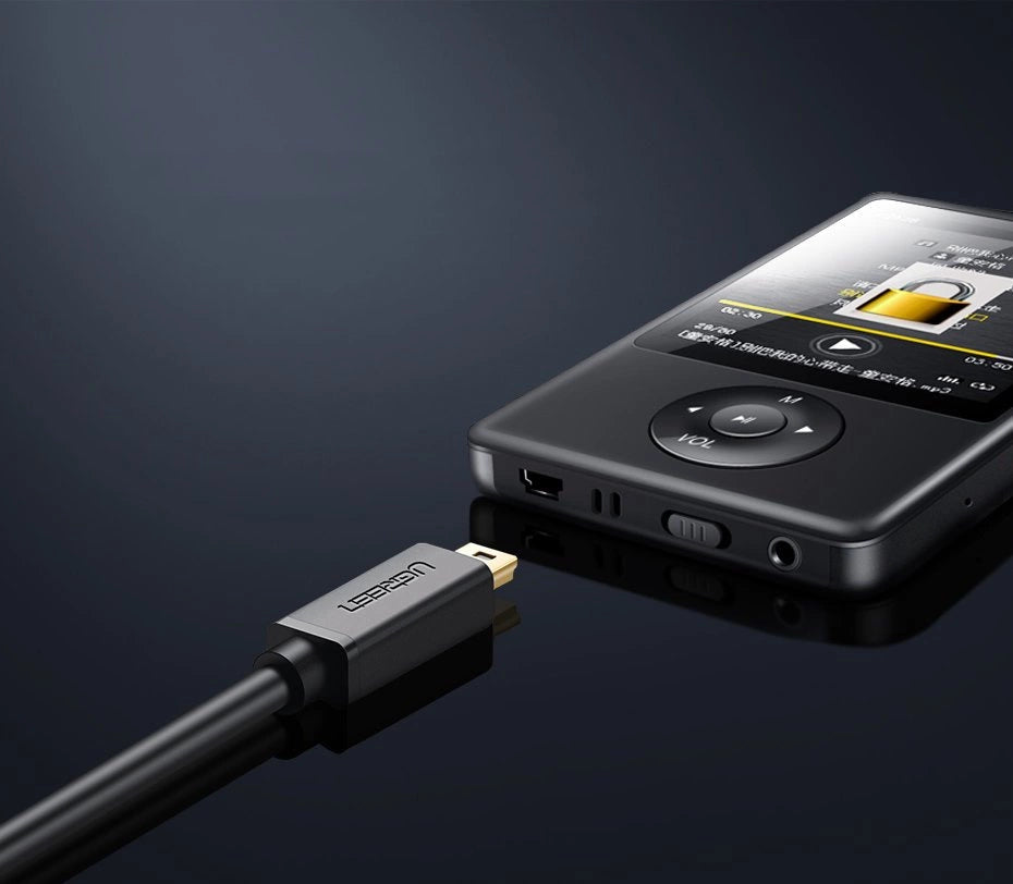 Grøn USB-kabel - mini USB 480 Mbps 1 m sort (US132 10355)