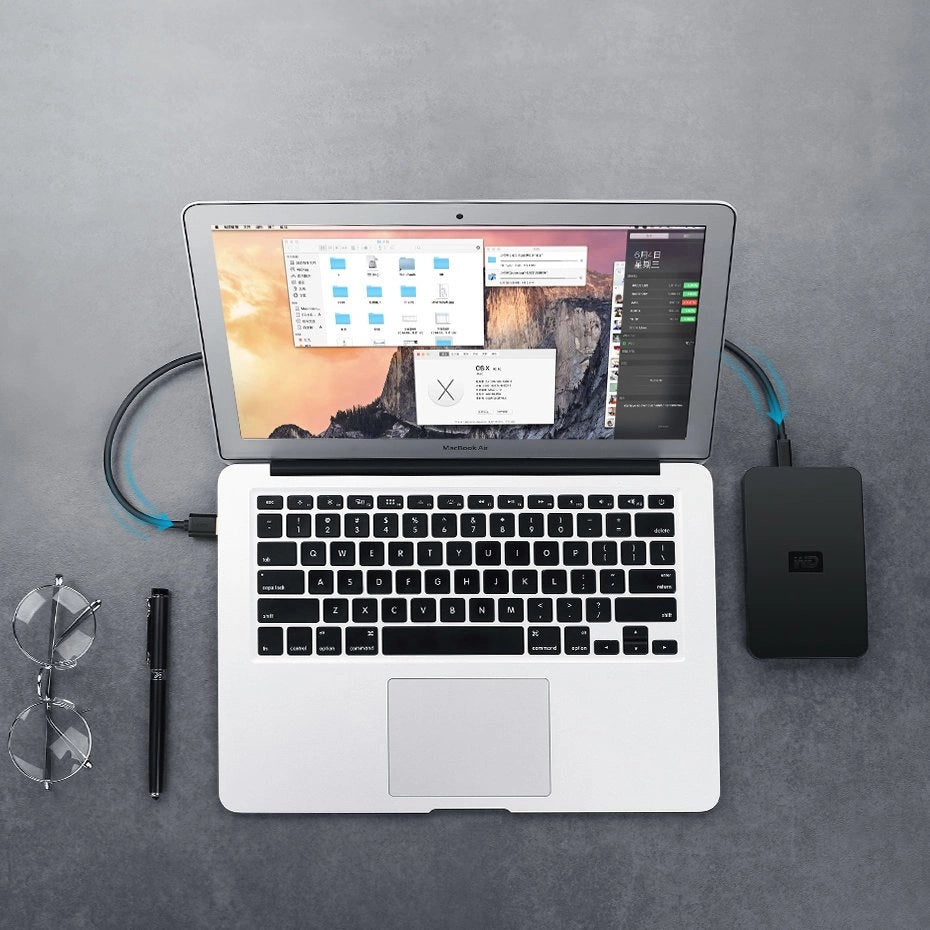 Grøn USB-kabel - mini USB 480 Mbps 1 m sort (US132 10355)