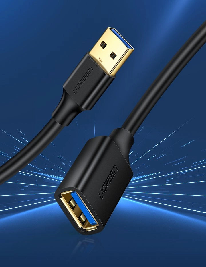 Ugreen kabelforlængelseskabel USB 3.0 (kvindelig) - USB 3.0 (mandlig) adapter 1m sort (10368)