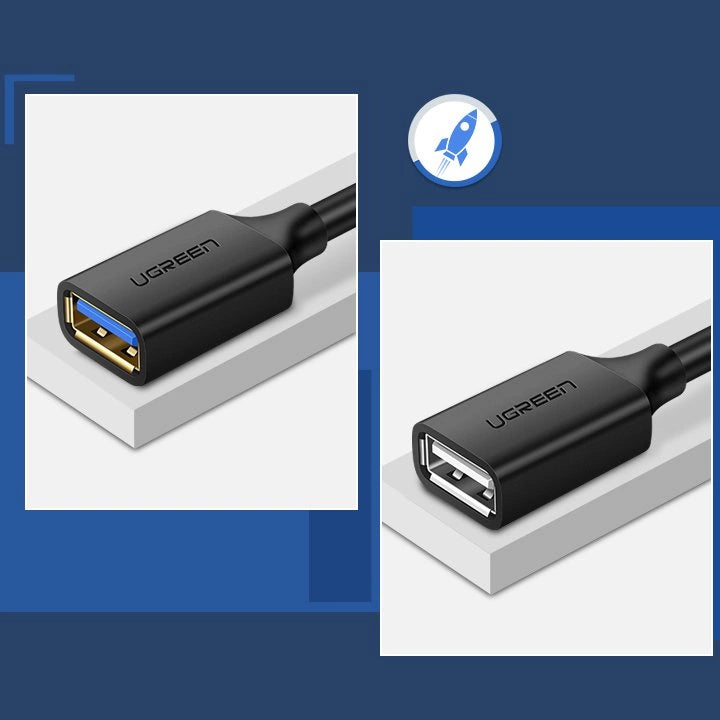 Ugreen kabelforlængelseskabel USB 3.0 (kvindelig) - USB 3.0 (mandlig) adapter 1m sort (10368)