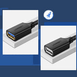 Ugreen kabelforlængelseskabel USB 3.0 (kvindelig) - USB 3.0 (mandlig) adapter 1m sort (10368)