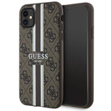 Guess GUHMN61P4RPSW iPhone 11 / Xr brun/brun hardcase 4G Printed Stripes MagSafe