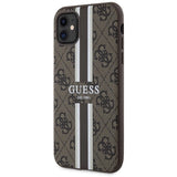 Guess GUHMN61P4RPSW iPhone 11 / Xr brun/brun hardcase 4G Printed Stripes MagSafe