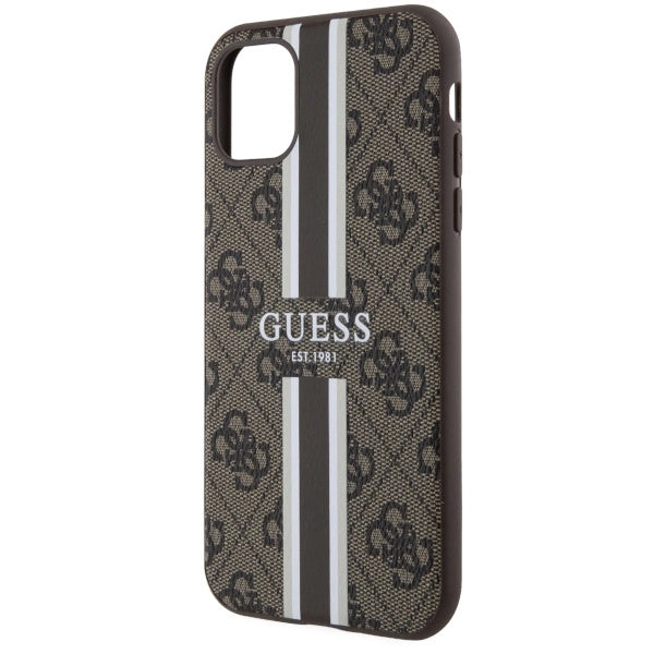 Guess GUHMN61P4RPSW iPhone 11 / Xr brun/brun hardcase 4G Printed Stripes MagSafe