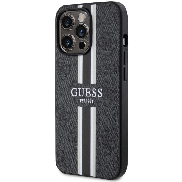Guess GUHMP13LP4RPSK iPhone 13 Pro / 13 6,1" sort/sort hardcase 4G Printed Stripes MagSafe