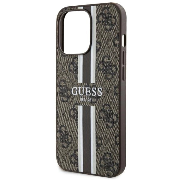 Guess GUHMP13LP4RPSW iPhone 13 Pro / 13 6.1" brun/brun hardcase 4G Printed Stripes MagSafe