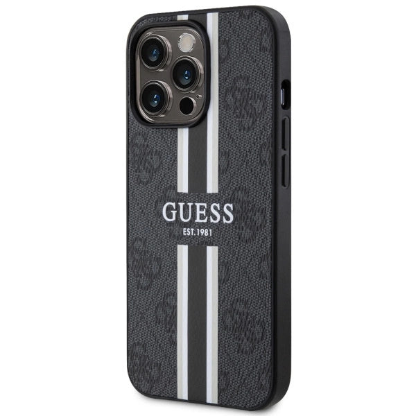 Guess GUHMP13XP4RPSK iPhone 13 Pro Max 6.7" sort/sort hardcase 4G Printed Stripes MagSafe