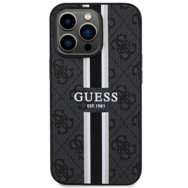 Guess GUHMP13XP4RPSK iPhone 13 Pro Max 6.7" sort/sort hardcase 4G Printed Stripes MagSafe