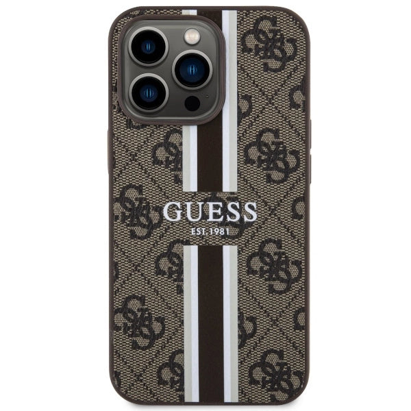 Guess GUHMP13XP4RPSW iPhone 13 Pro Max 6.7" brun/brun hardcase 4G Printed Stripes MagSafe