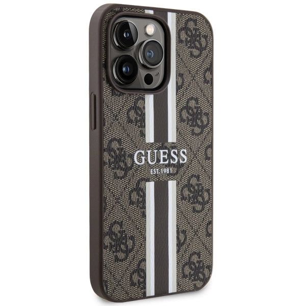 Guess GUHMP13XP4RPSW iPhone 13 Pro Max 6.7" brun/brun hardcase 4G Printed Stripes MagSafe