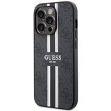 Guess GUHMP14LP4RPSK iPhone 14 Pro 6.1" sort/sort hardcase 4G Printed Stripes MagSafe