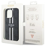 Guess GUHMP14LP4RPSK iPhone 14 Pro 6.1" sort/sort hardcase 4G Printed Stripes MagSafe