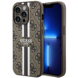 Guess GUHMP14LP4RPSW iPhone 14 Pro 6,1" brun/brun hardcase 4G Printed Stripes MagSafe