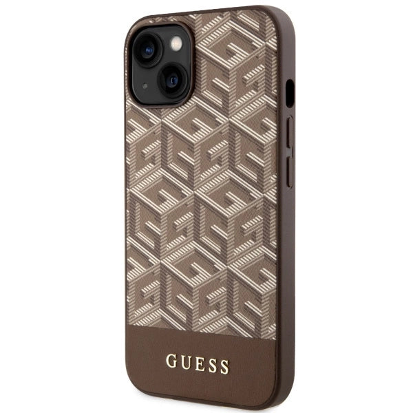 Guess GUHMP14MHGCFSEW iPhone 14 Plus 6.7" brun/brun hard case GCube Stripes MagSafe