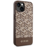 Guess GUHMP14MHGCFSEW iPhone 14 Plus 6.7" brun/brun hard case GCube Stripes MagSafe