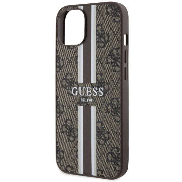 Guess GUHMP14MP4RPSW iPhone 14 Plus 6.7" brun/brun hardcase 4G Printed Stripes MagSafe
