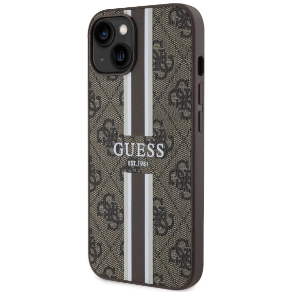 Guess GUHMP14SP4RPSW iPhone 14 6,1" brun/brun hardcase 4G Printed Stripes MagSafe