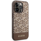 Guess GUHMP14XHGCFSEW iPhone 14 Pro Max 6,7" brun/brun hårdkasse GCube Stripes MagSafe