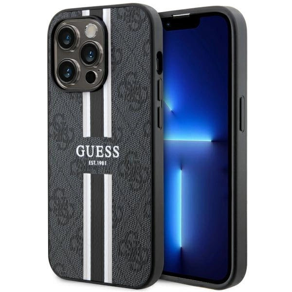 Guess GUHMP14XP4RPSK iPhone 14 Pro Max 6.7" sort/sort hardcase 4G Printed Stripes MagSafe