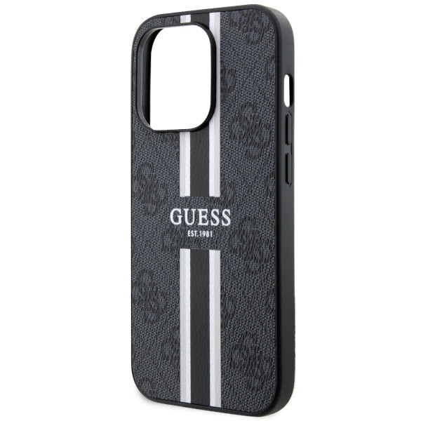 Guess GUHMP14XP4RPSK iPhone 14 Pro Max 6.7" sort/sort hardcase 4G Printed Stripes MagSafe