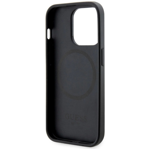 Guess GUHMP14XP4RPSK iPhone 14 Pro Max 6.7" sort/sort hardcase 4G Printed Stripes MagSafe