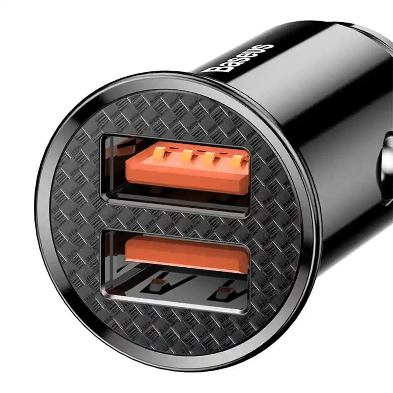 Baseus Circular 2xUSB QC3.0 5A 30W biloplader (sort)