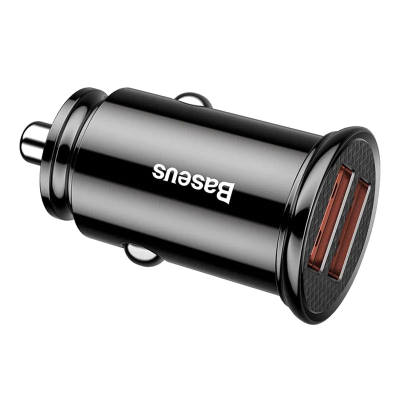 Baseus Circular 2xUSB QC3.0 5A 30W biloplader (sort)