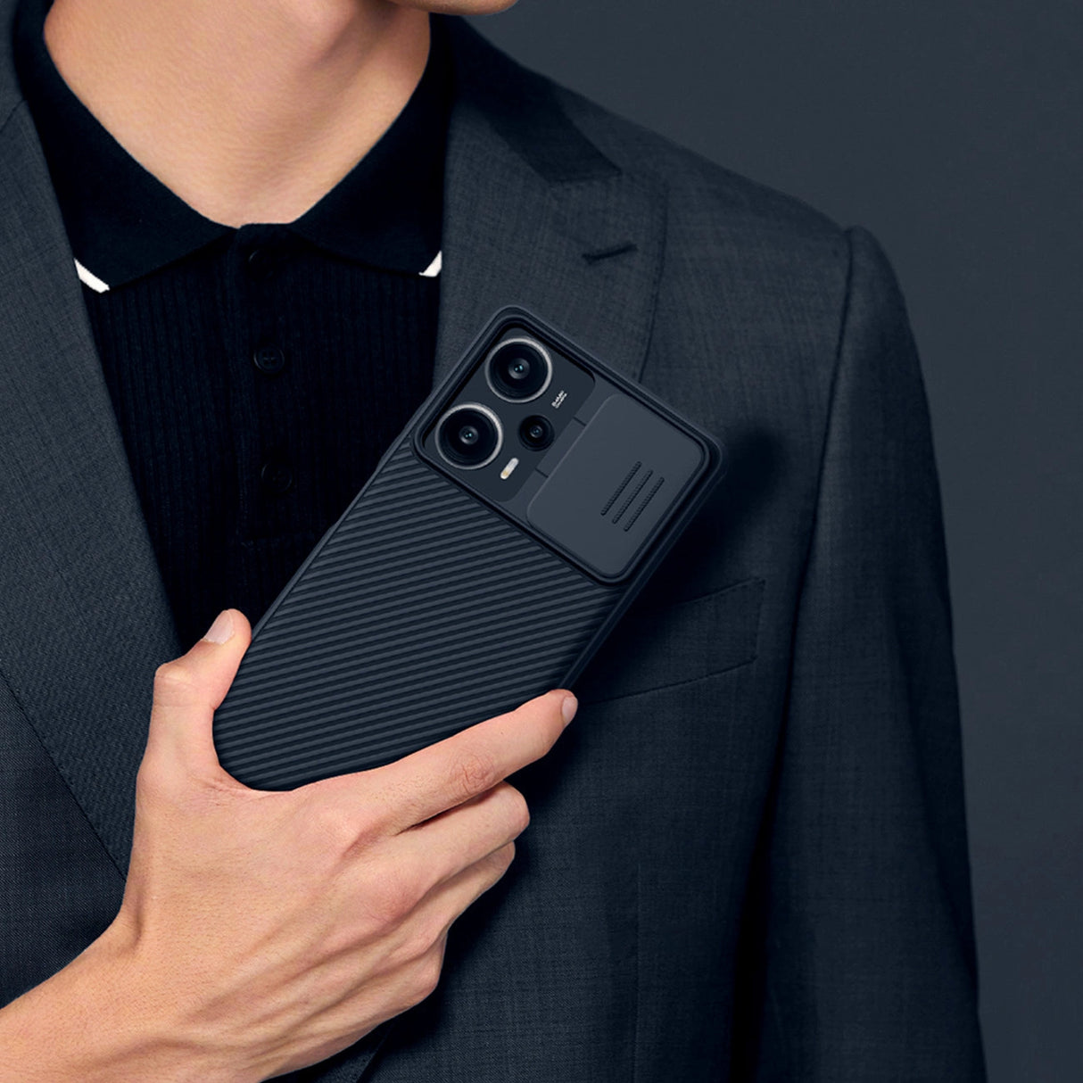Xiaomi Redmi Note 12 Turbo / Xiaomi Poco F5 Armored Case med Nillkin CamShield Pro Case - sort