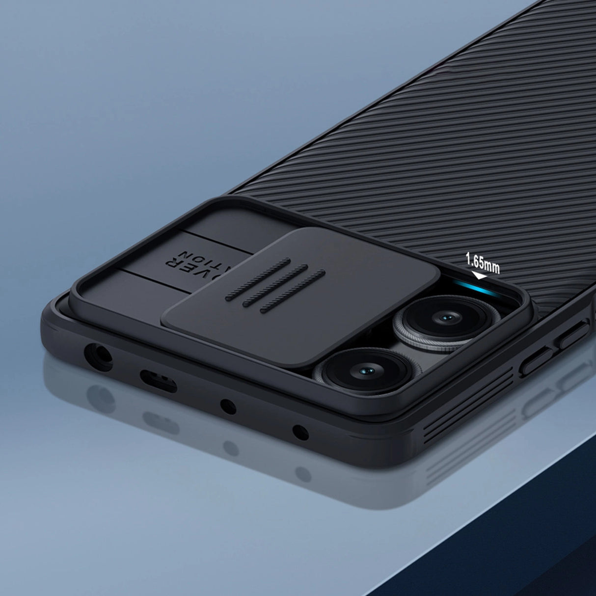 Xiaomi Redmi Note 12 Turbo / Xiaomi Poco F5 Armored Case med Nillkin CamShield Pro Case - sort