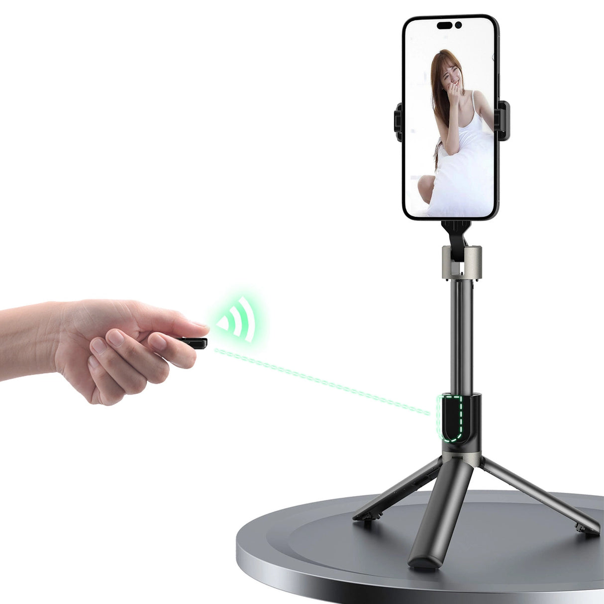 Selfie-stick / teleskopstang med stativ Dudao F18W - hvid