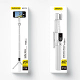 Selfie-stick / teleskopstang med stativ Dudao F18W - hvid